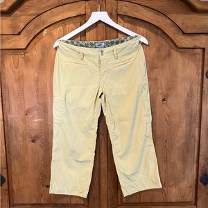 Horny Toad Pants Women Size 4 Lemon/Lime Yellow Cropped Capri Hiking Outdoor